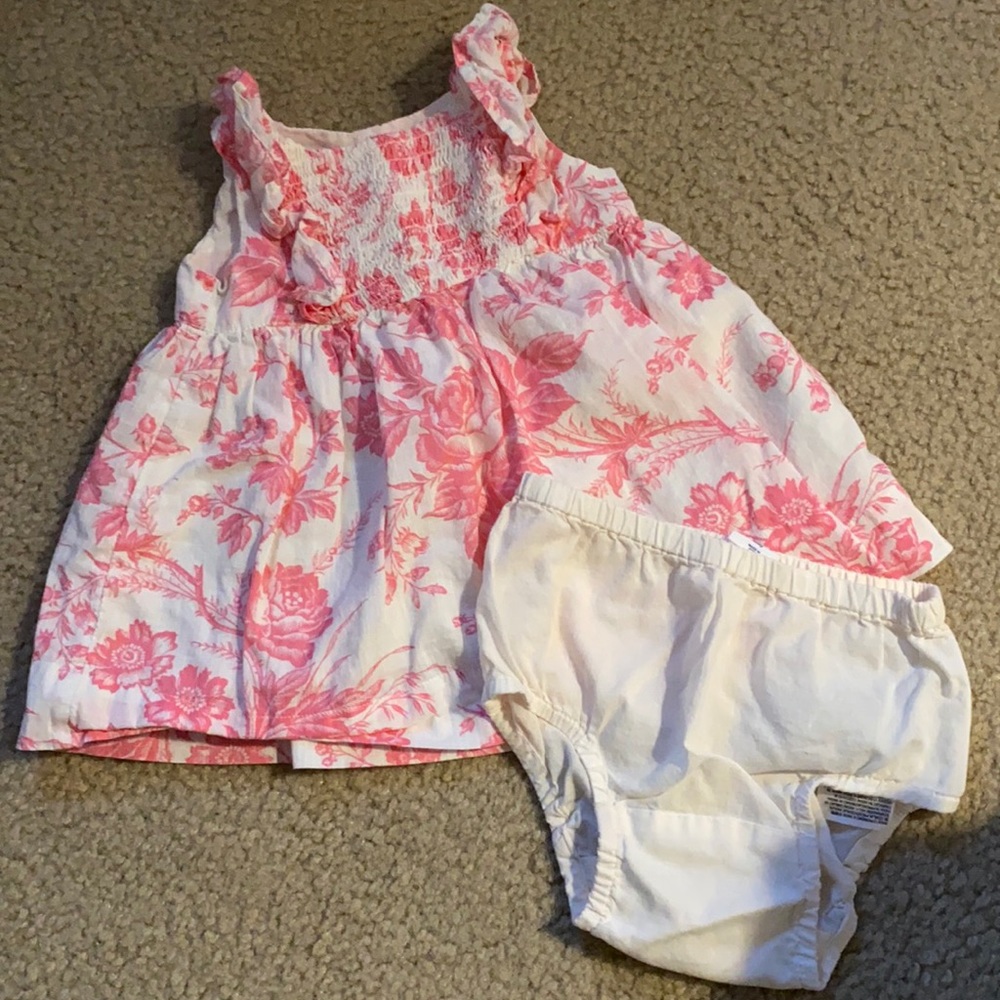 Baby Gap pink floral dress 0-3 months